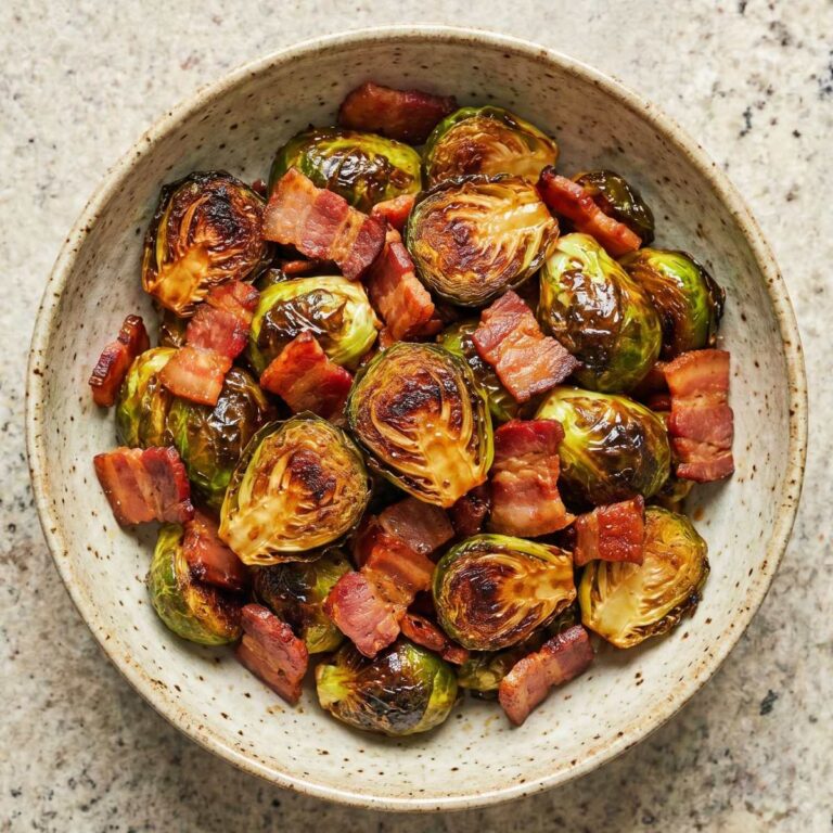 Air Fryer Crispy Brussels Sprouts & Bacon