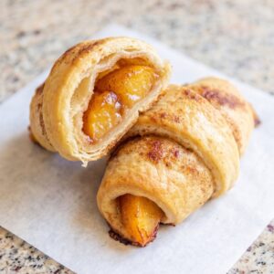 Air Fryer Crispy Peach Cobbler Rolls