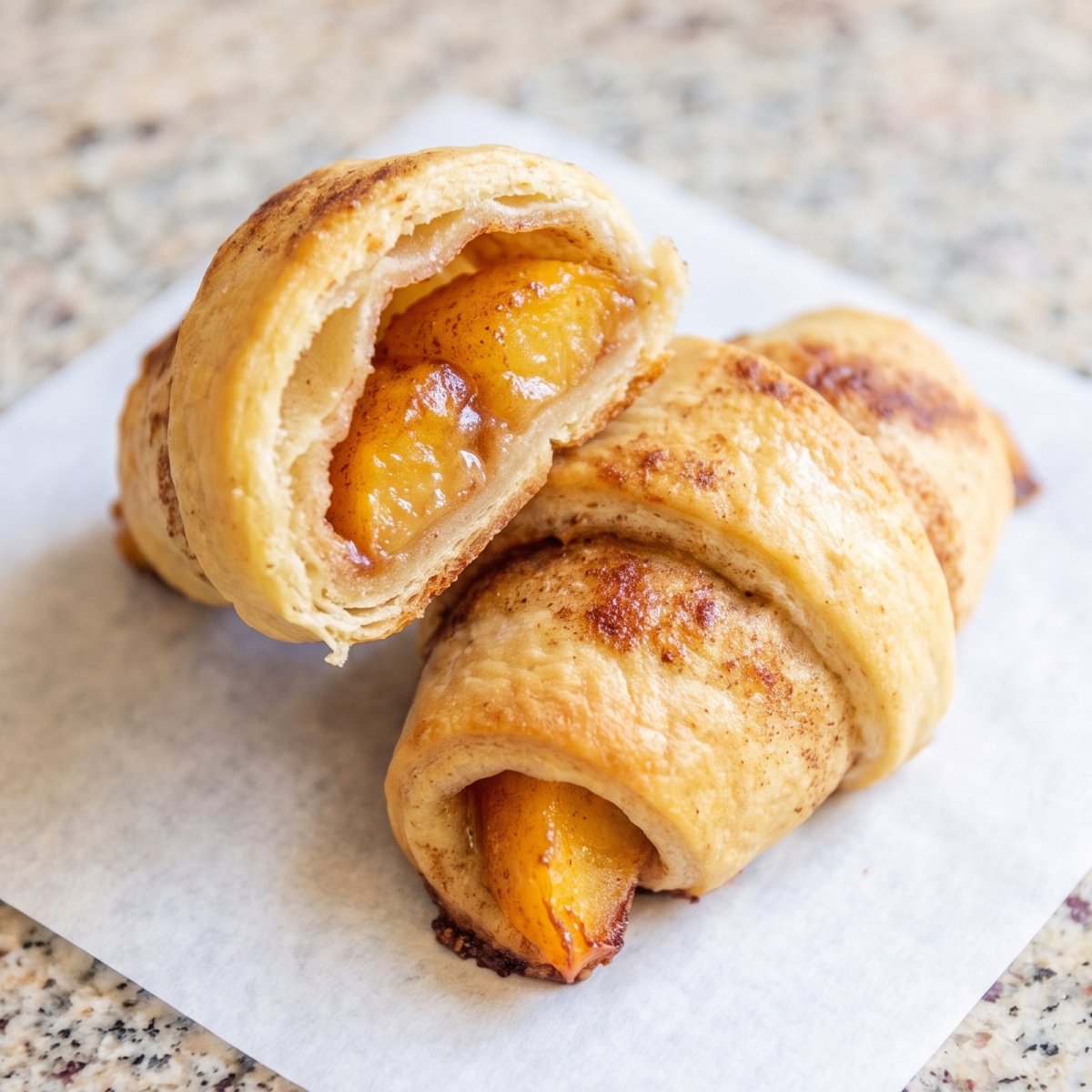 Air Fryer Crispy Peach Cobbler Rolls