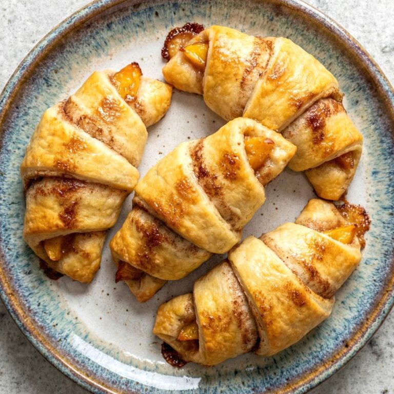 Air Fryer Crispy Peach Cobbler Rolls