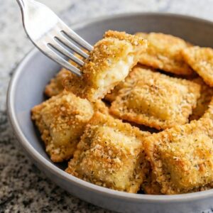 Air Fryer Crispy Ravioli with Marinara