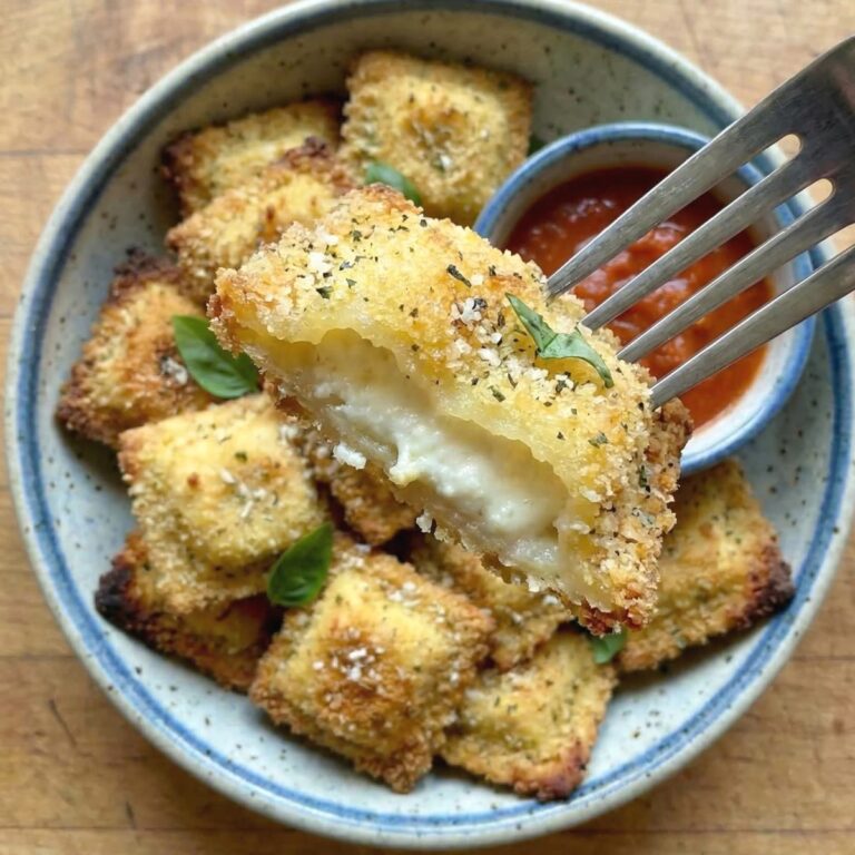 Air Fryer Crispy Ravioli with Marinara