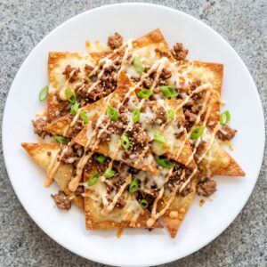 Air Fryer Crispy Wonton Nachos