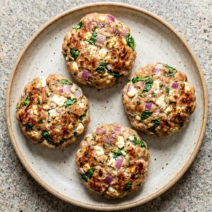 Air Fryer Greek Turkey Burgers