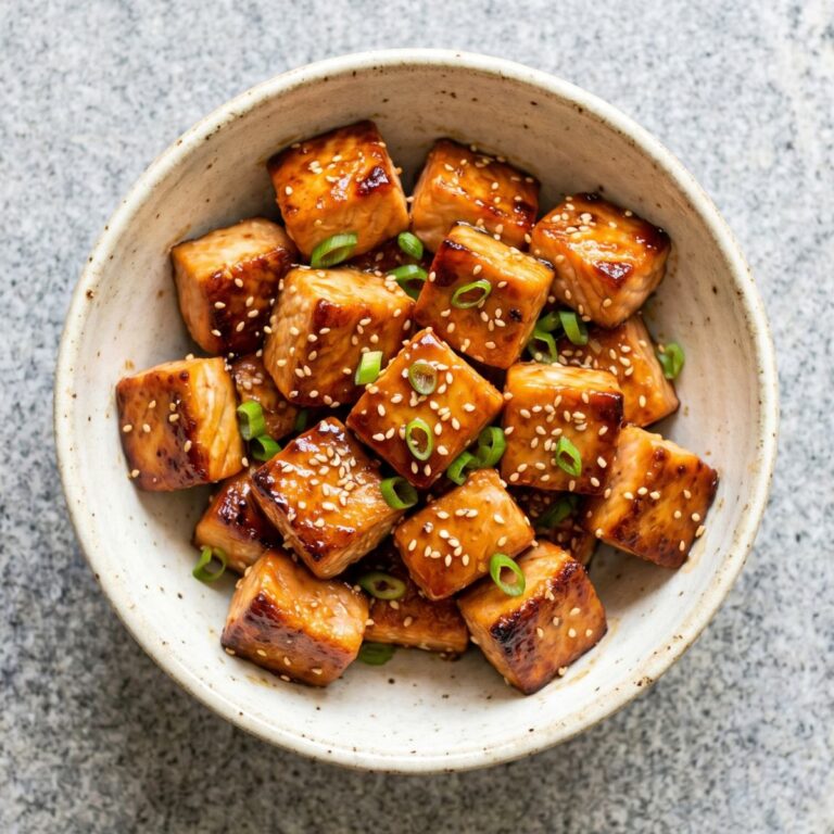 Air Fryer Honey Garlic Glazed Salmon Bites