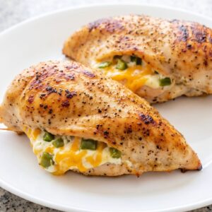 Air Fryer Jalapeno Popper Stuffed Chicken Breasts