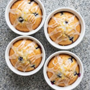 Air Fryer Lemon Blueberry Mini Cakes