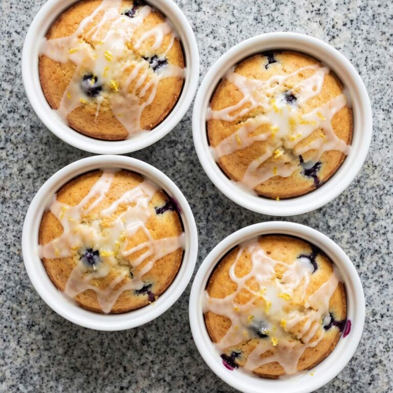 Air Fryer Lemon Blueberry Mini Cakes