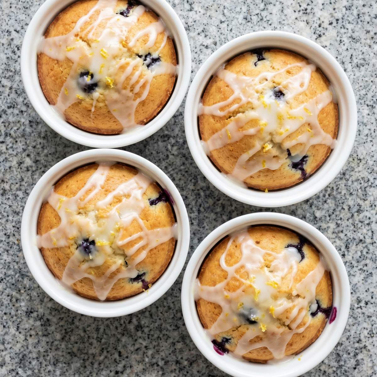 Air Fryer Lemon Blueberry Mini Cakes