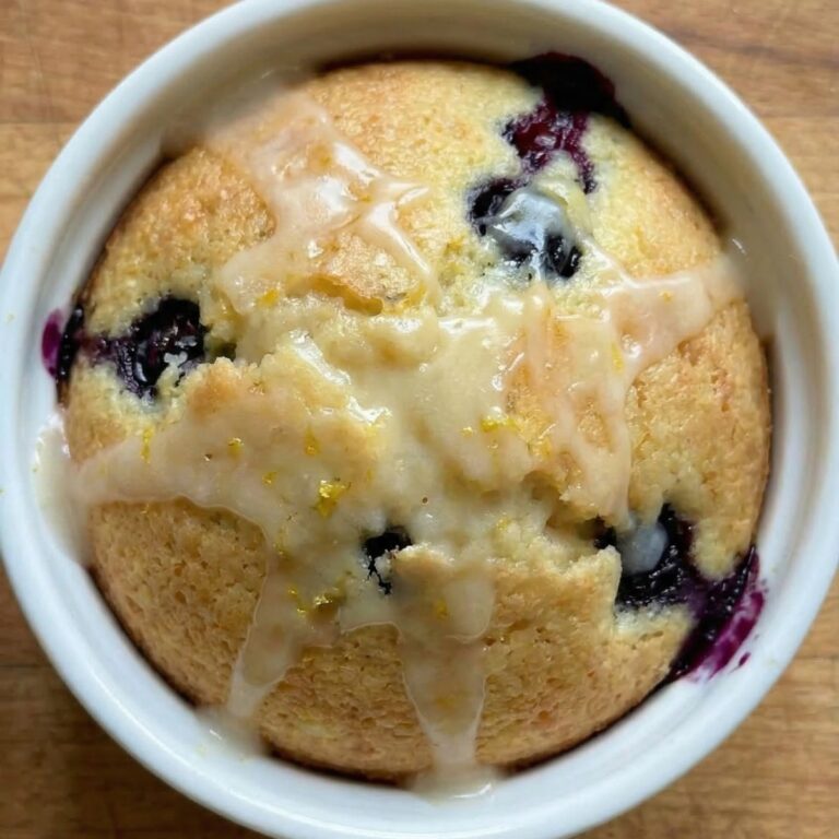 Air Fryer Lemon Blueberry Mini Cakes