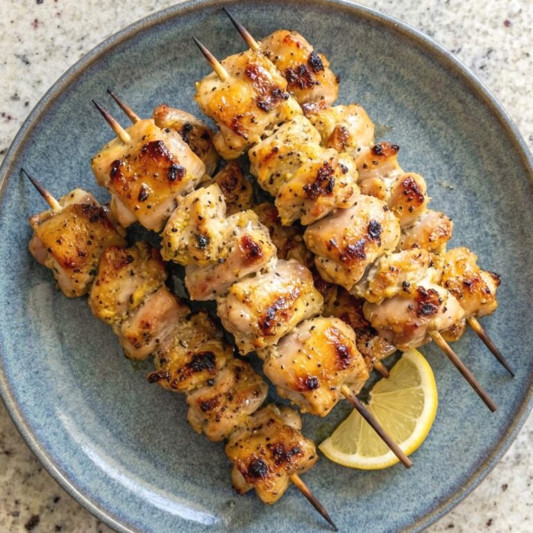 Air Fryer Lemon Pepper Chicken Skewers