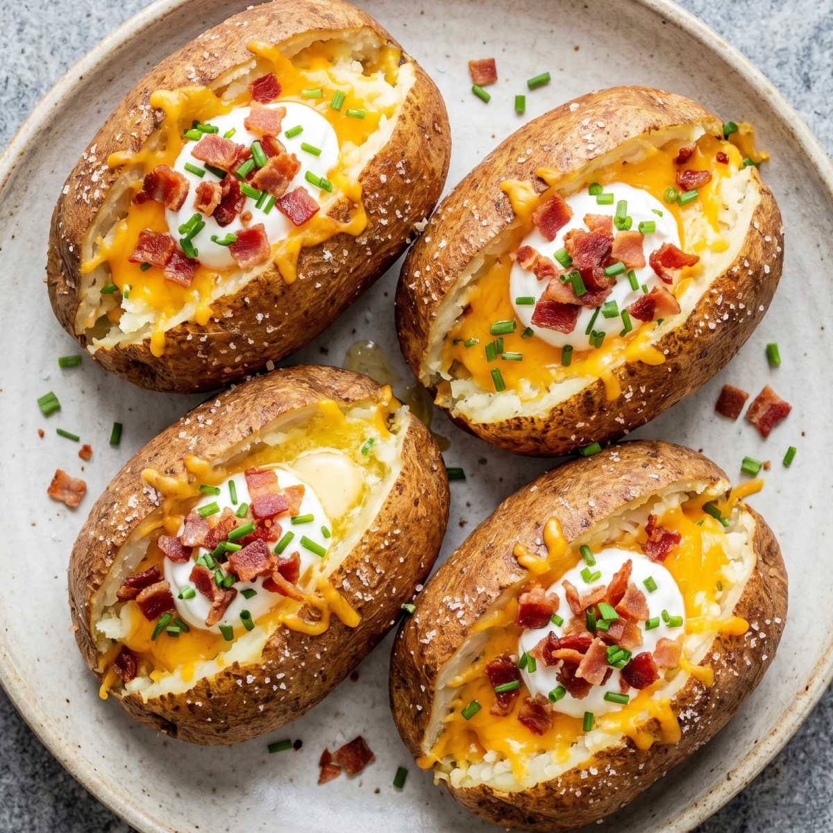 Air Fryer Loaded Baked Potatoes