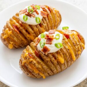 Air Fryer Loaded Hasselback Potatoes