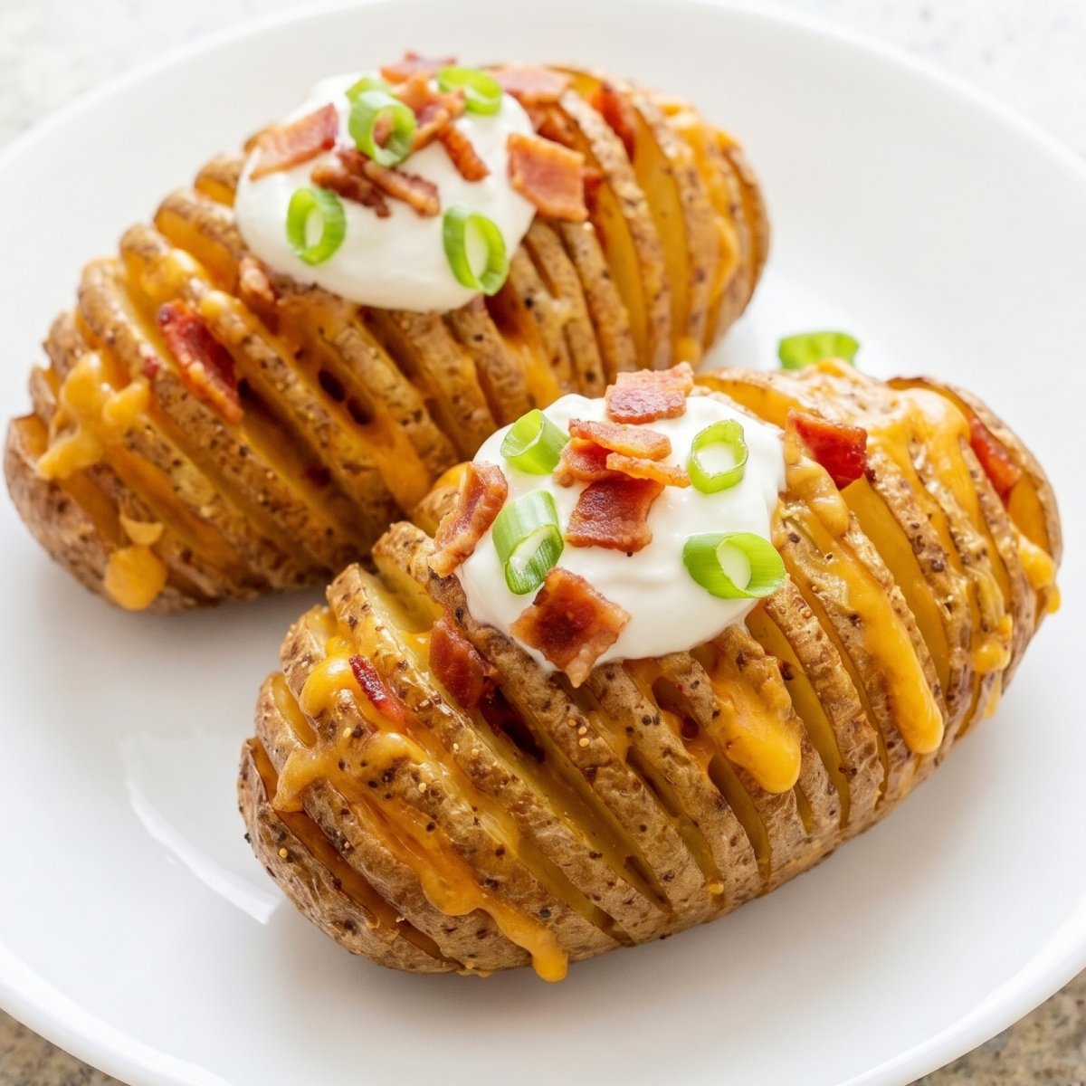 Air Fryer Loaded Hasselback Potatoes