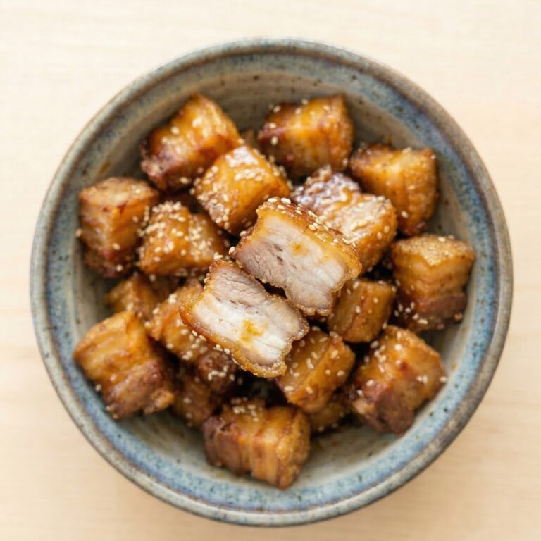Air Fryer Maple Glazed Pork Belly Bites