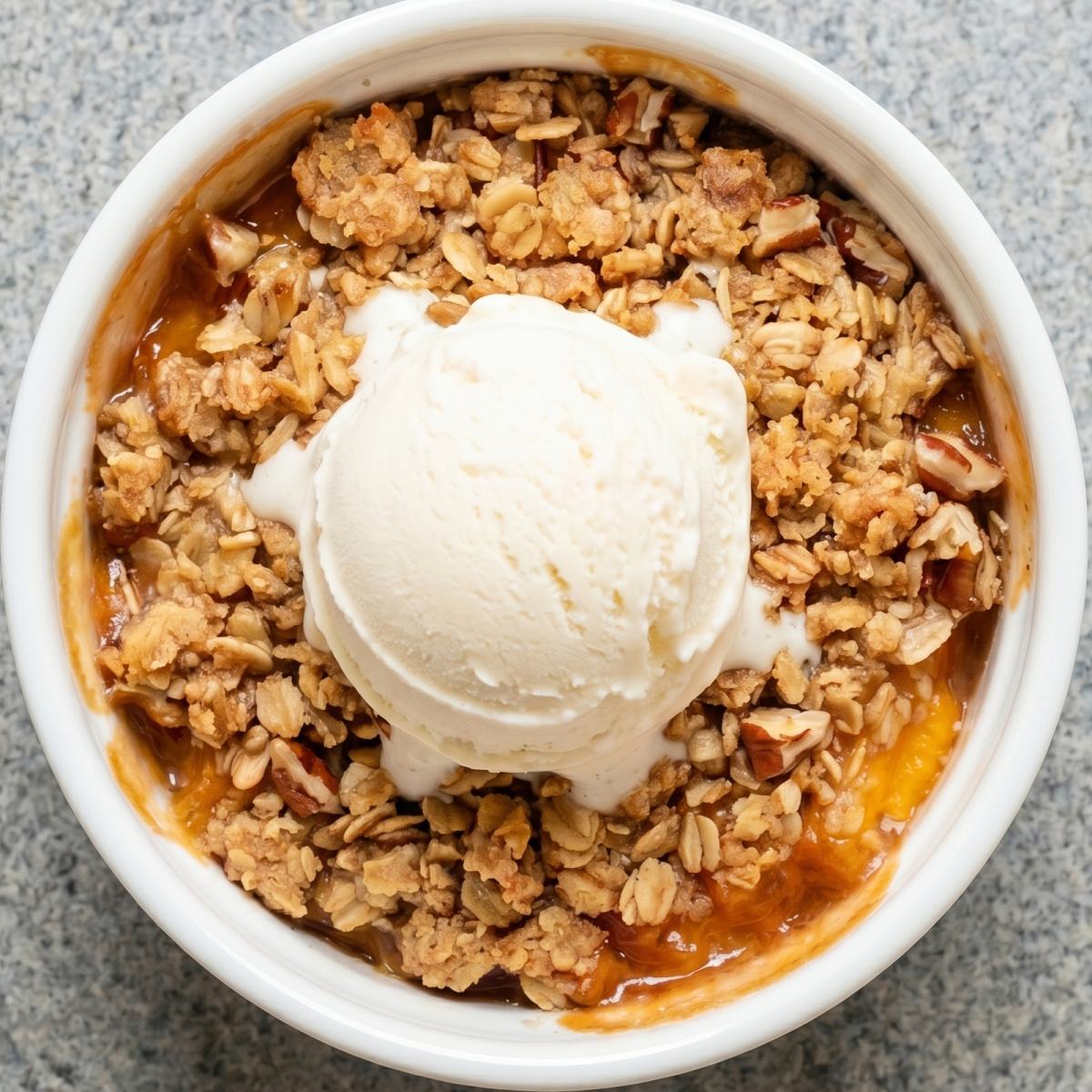 Air Fryer Peach Crisp