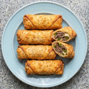 Air Fryer Philly Cheesesteak Egg Rolls