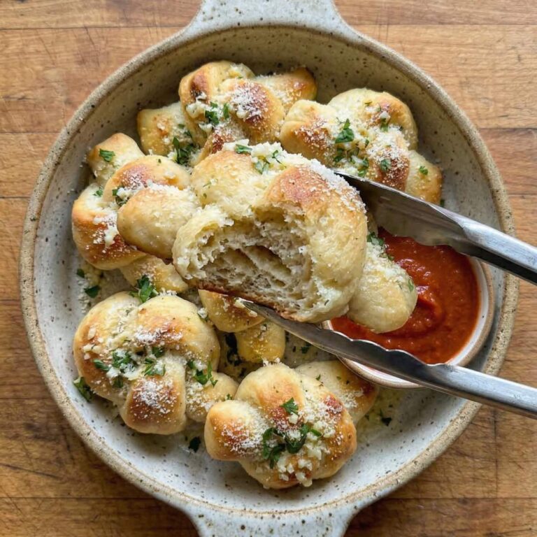 Air Fryer Pizza Dough Knots with Garlic Butter