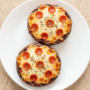 Air Fryer Pizza Stuffed Portobello Mushrooms