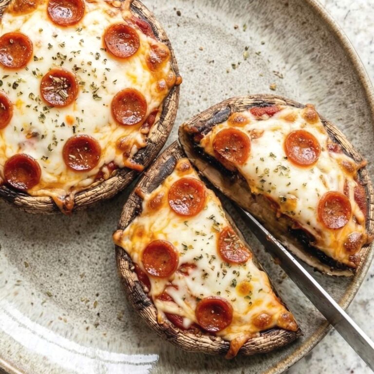 Air Fryer Pizza Stuffed Portobello Mushrooms