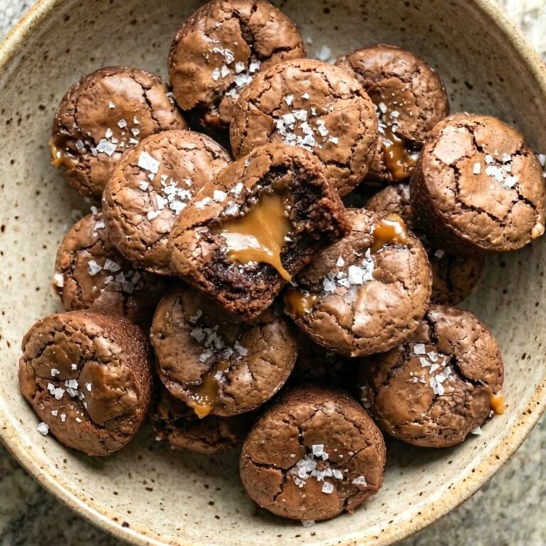 Air Fryer Salted Caramel Brownie Bites
