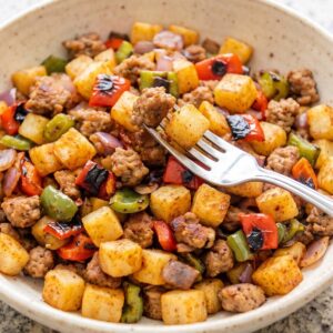 Air Fryer Sausage & Pepper Breakfast Hash
