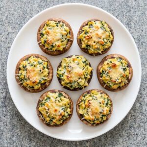 Air Fryer Spinach Artichoke Stuffed Mushrooms