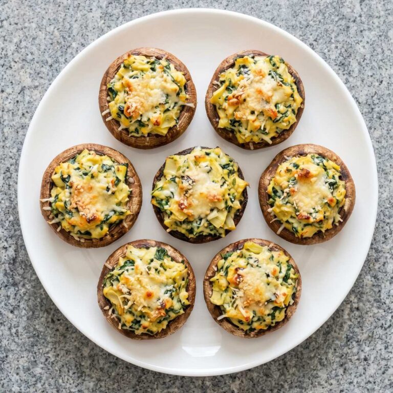 Air Fryer Spinach Artichoke Stuffed Mushrooms