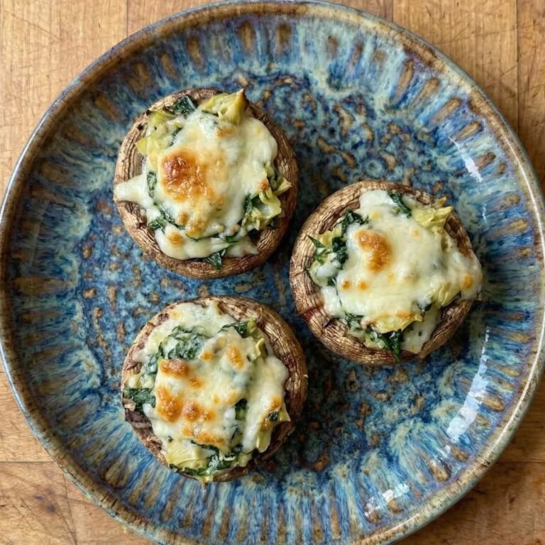 Air Fryer Spinach Artichoke Stuffed Mushrooms