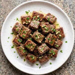 Air Fryer Steak Bites with Garlic Butter