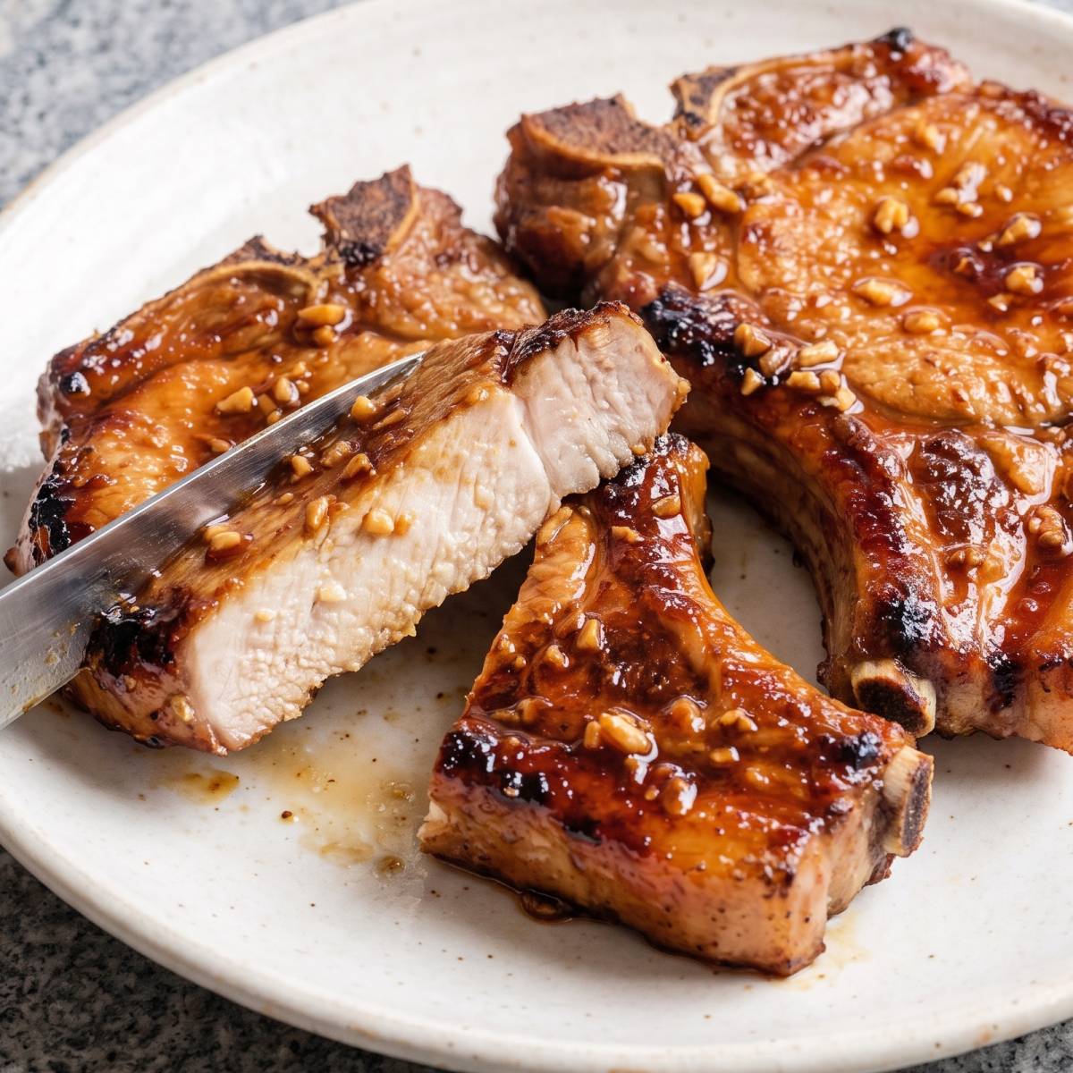 Air Fryer Sticky Honey Soy Pork Chops