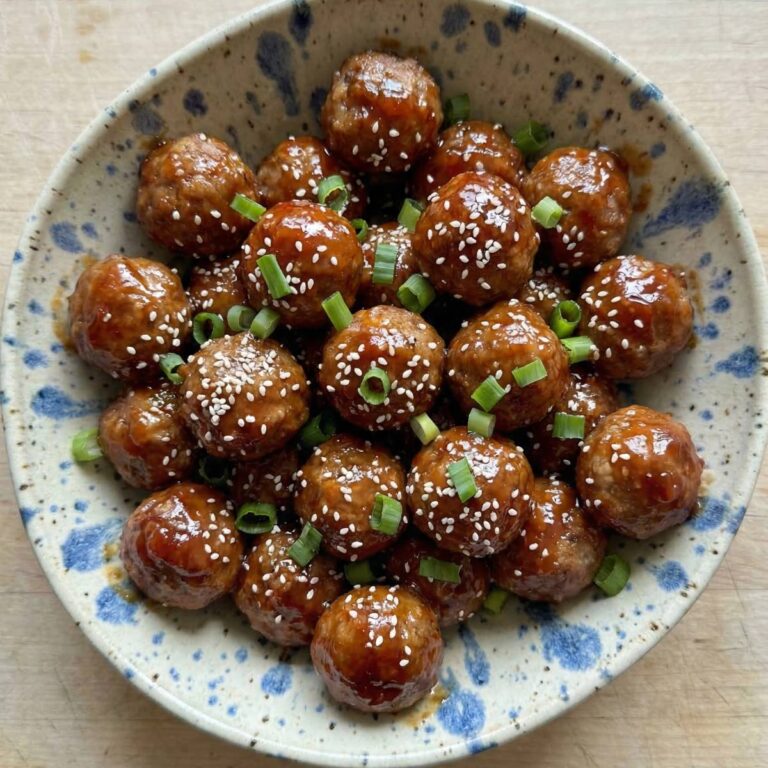 Air Fryer Sweet Chili Glazed Meatballs