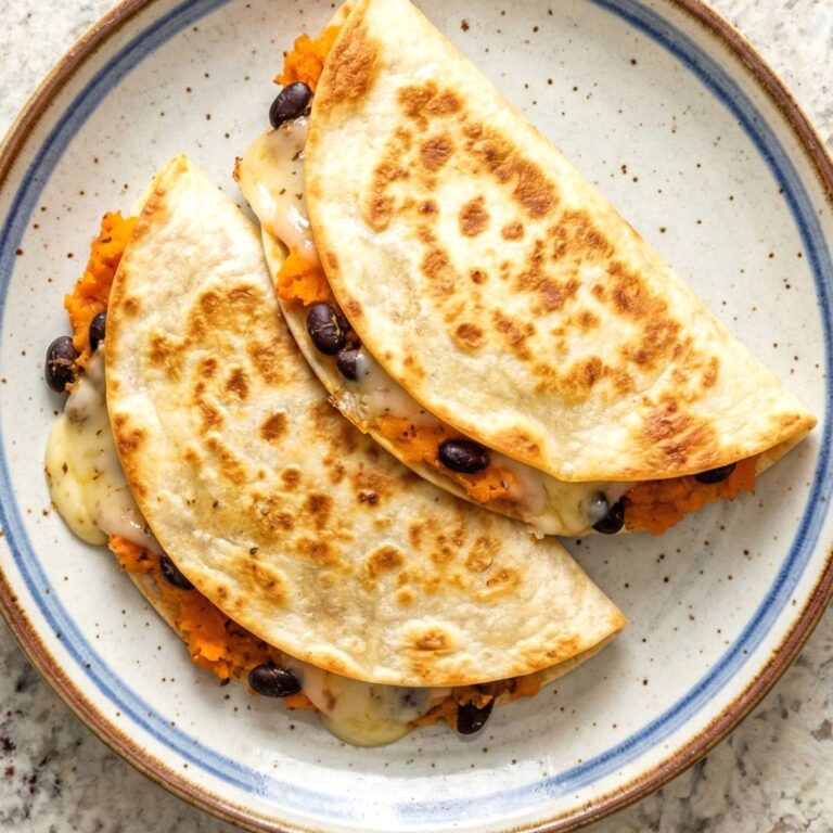 Air Fryer Sweet Potato & Black Bean Quesadillas