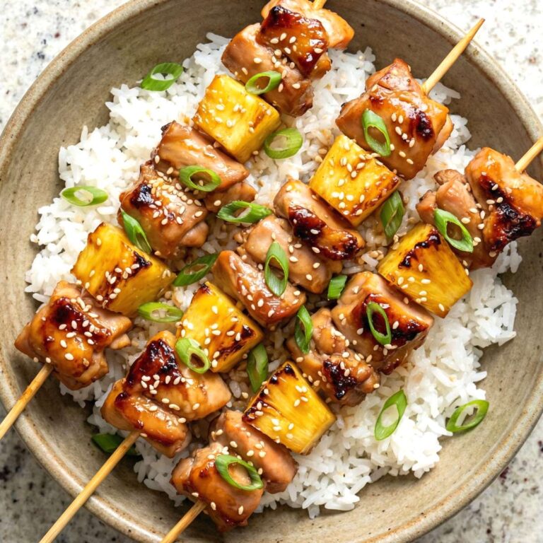Air Fryer Teriyaki Pineapple Chicken Skewers