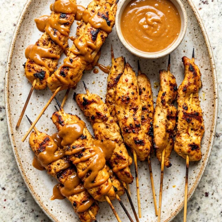 Air Fryer Thai Peanut Chicken Satay