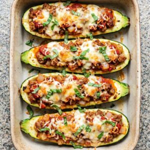 Air Fryer Zucchini Boats